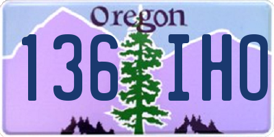 OR license plate 136IHO