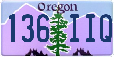 OR license plate 136IIQ