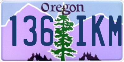 OR license plate 136IKM