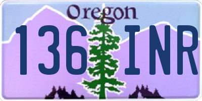 OR license plate 136INR