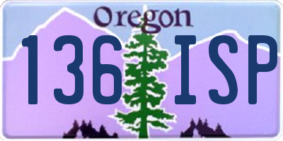 OR license plate 136ISP
