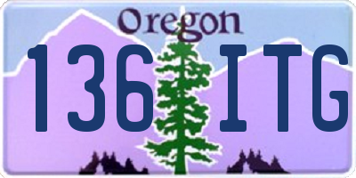 OR license plate 136ITG