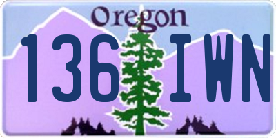 OR license plate 136IWN