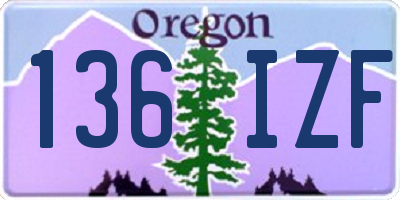 OR license plate 136IZF