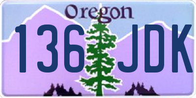 OR license plate 136JDK