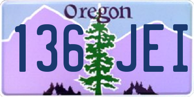 OR license plate 136JEI