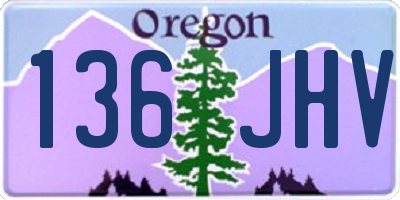 OR license plate 136JHV