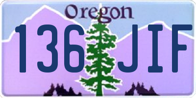 OR license plate 136JIF
