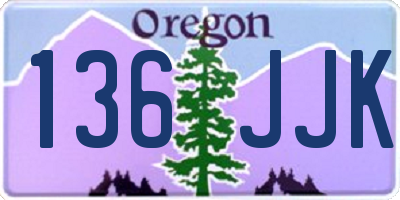 OR license plate 136JJK
