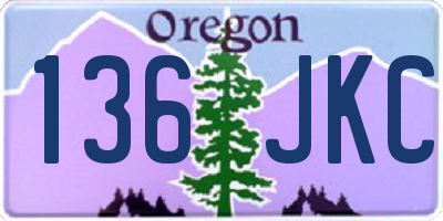 OR license plate 136JKC