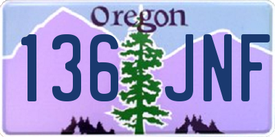 OR license plate 136JNF