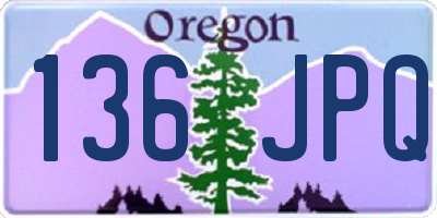 OR license plate 136JPQ
