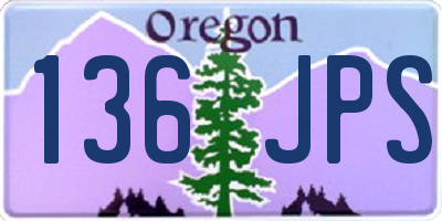 OR license plate 136JPS