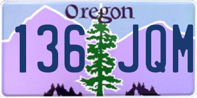OR license plate 136JQM