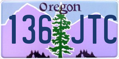 OR license plate 136JTC