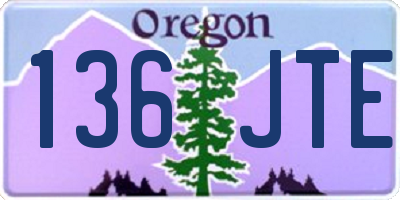 OR license plate 136JTE
