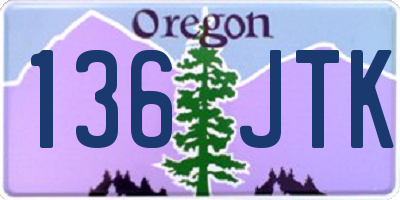 OR license plate 136JTK