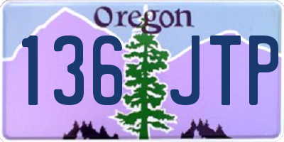 OR license plate 136JTP
