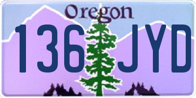 OR license plate 136JYD