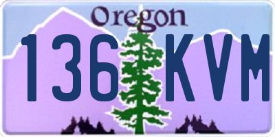 OR license plate 136KVM