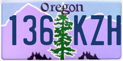 OR license plate 136KZH