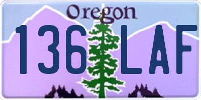 OR license plate 136LAF
