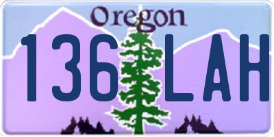 OR license plate 136LAH