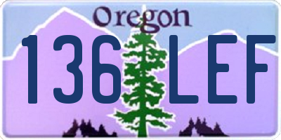 OR license plate 136LEF