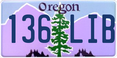OR license plate 136LIB