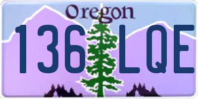 OR license plate 136LQE