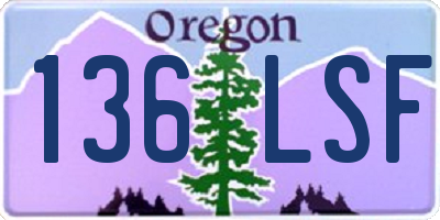 OR license plate 136LSF