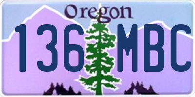 OR license plate 136MBC