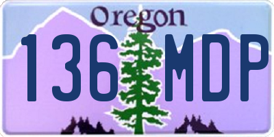 OR license plate 136MDP