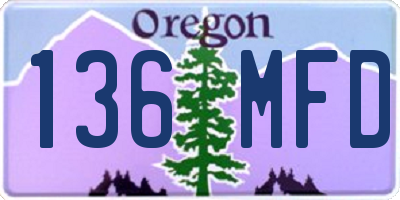 OR license plate 136MFD