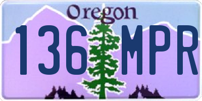 OR license plate 136MPR