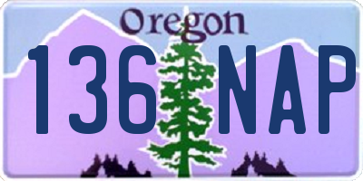 OR license plate 136NAP