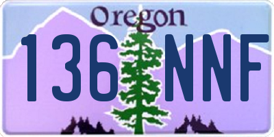 OR license plate 136NNF