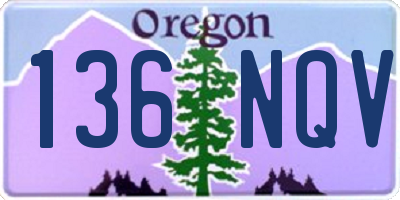 OR license plate 136NQV