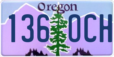 OR license plate 136OCH