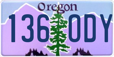 OR license plate 136ODY