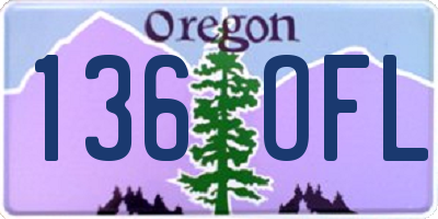 OR license plate 136OFL