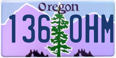 OR license plate 136OHM