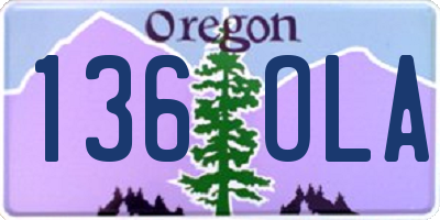 OR license plate 136OLA