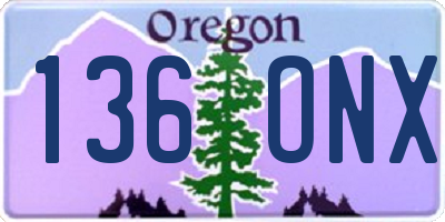 OR license plate 136ONX