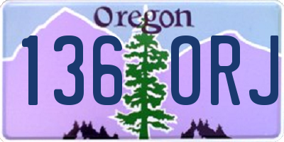 OR license plate 136ORJ