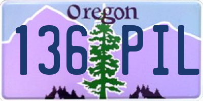 OR license plate 136PIL