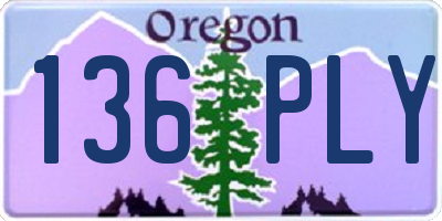 OR license plate 136PLY