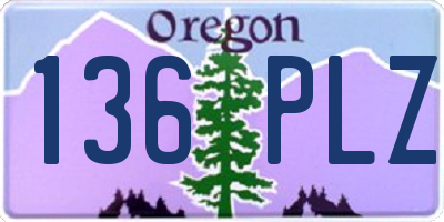 OR license plate 136PLZ