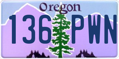 OR license plate 136PWN