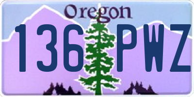 OR license plate 136PWZ